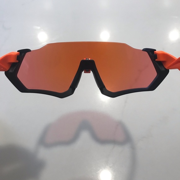 Oakley Mens Flight Jacket Sunglasses Orange Black - Picture 4 of 6